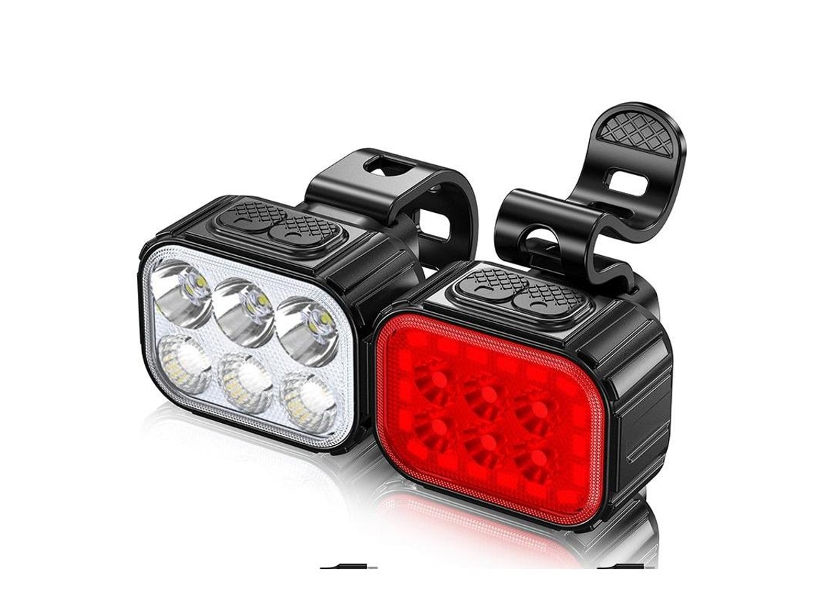 Conjunto De Luzes Para Bicicleta Com Carregamento Usb, Luzes Dianteira E Traseira, Para Bicicletas De Montanha.