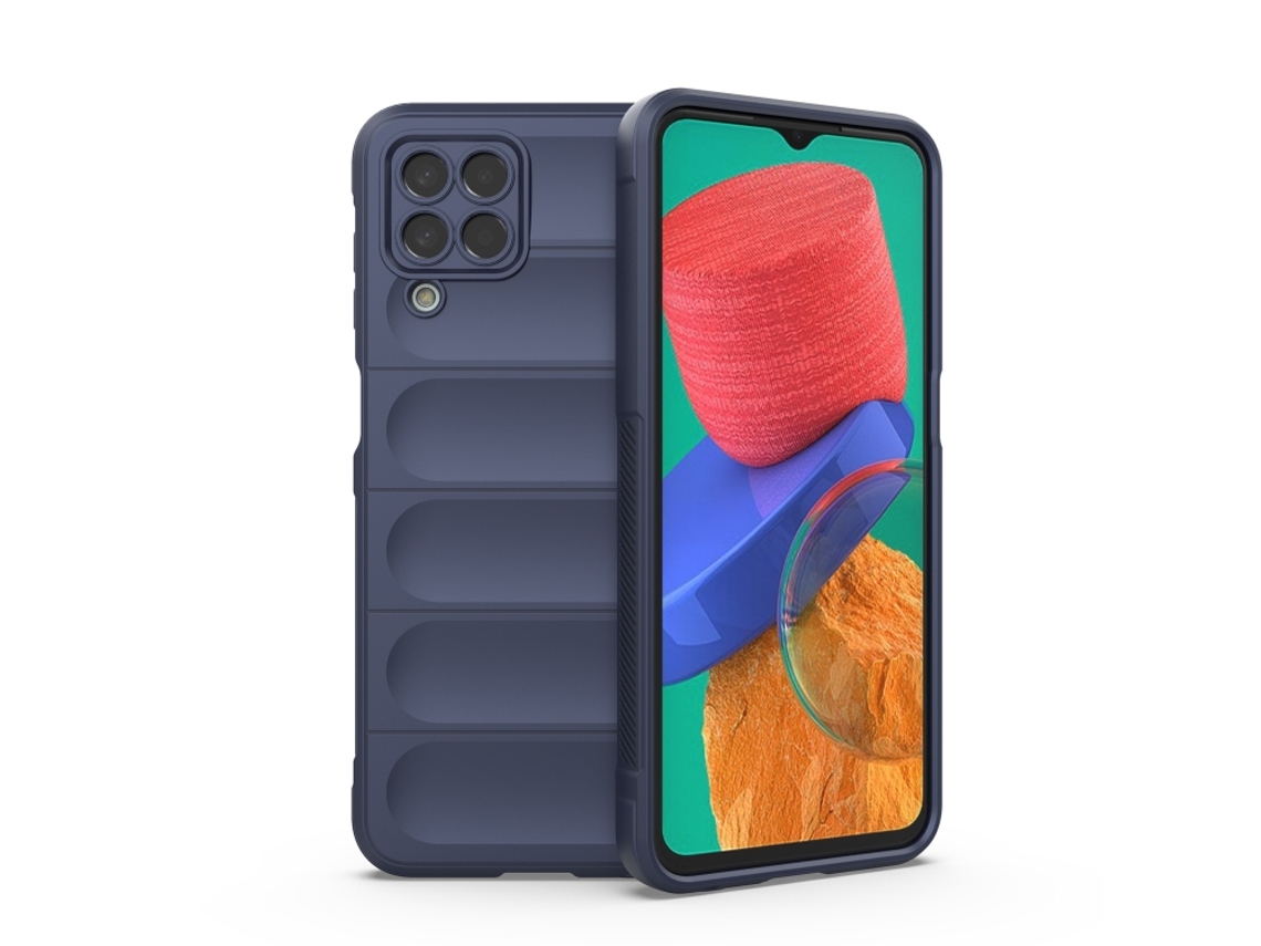 Capa Halinuia Para Samsung Galaxy M33 5g Magic Shield Tpu Flanela Azul Escuro (proteção Integral, Interior Em Flanela)