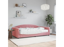 Vidaxl Sofá-cama Com Colchão 100x200 Cm Veludo Rosa