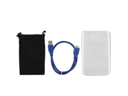 Caso De Disco Rígido Externo Usb3.0 Para Sata De 2,5 Polegadas Em Liga De Alumínio, Suporta 2tb, Cinza Prateado