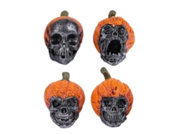 Laxiscreed Conjunto De 4 Ornamentos De Abóboras Com Caveira Em Resina Para Decoração De Casa E Escritório