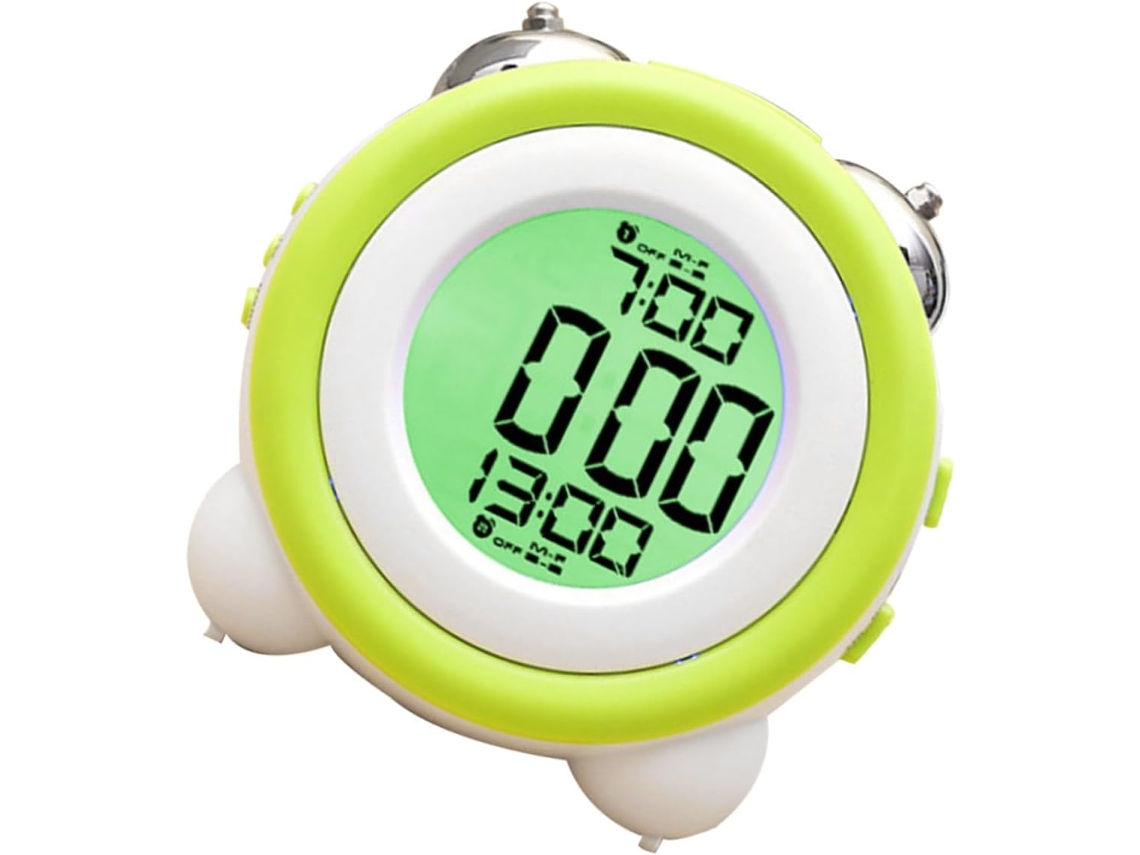 Despertador Led Silencioso Com Alarme Eletrônico, Relógio Redondo Verde Para Meninos E Meninas, Ideal Para Quarto, Sem Gokoco