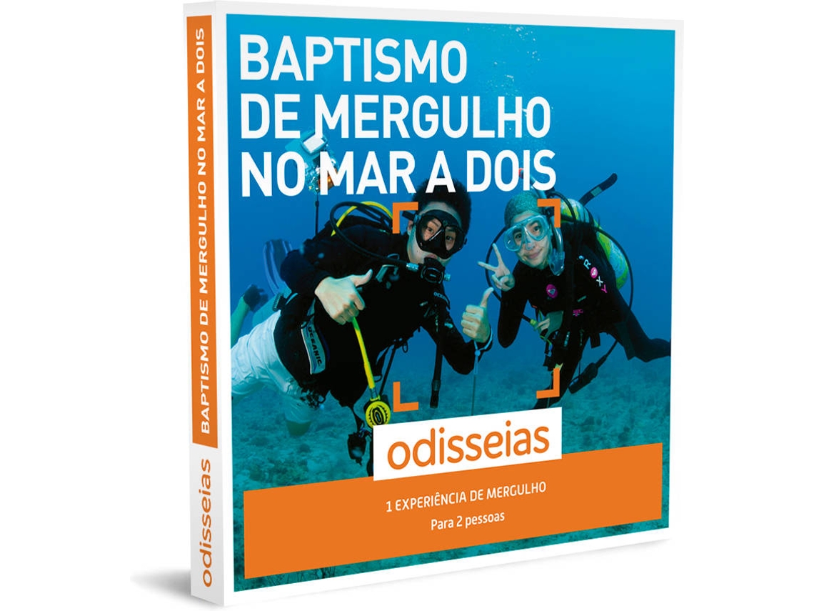 ODISSEIAS Pack Presente - Baptismo de Mergulho no Mar a Dois - Experiências de aventura para 2 pessoas
