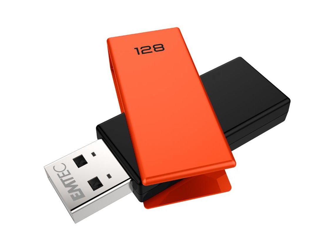 Emtec C350 Brick Unidade de Memória Usb 128 Gb Usb Type-A 2.0 Preto Laranja