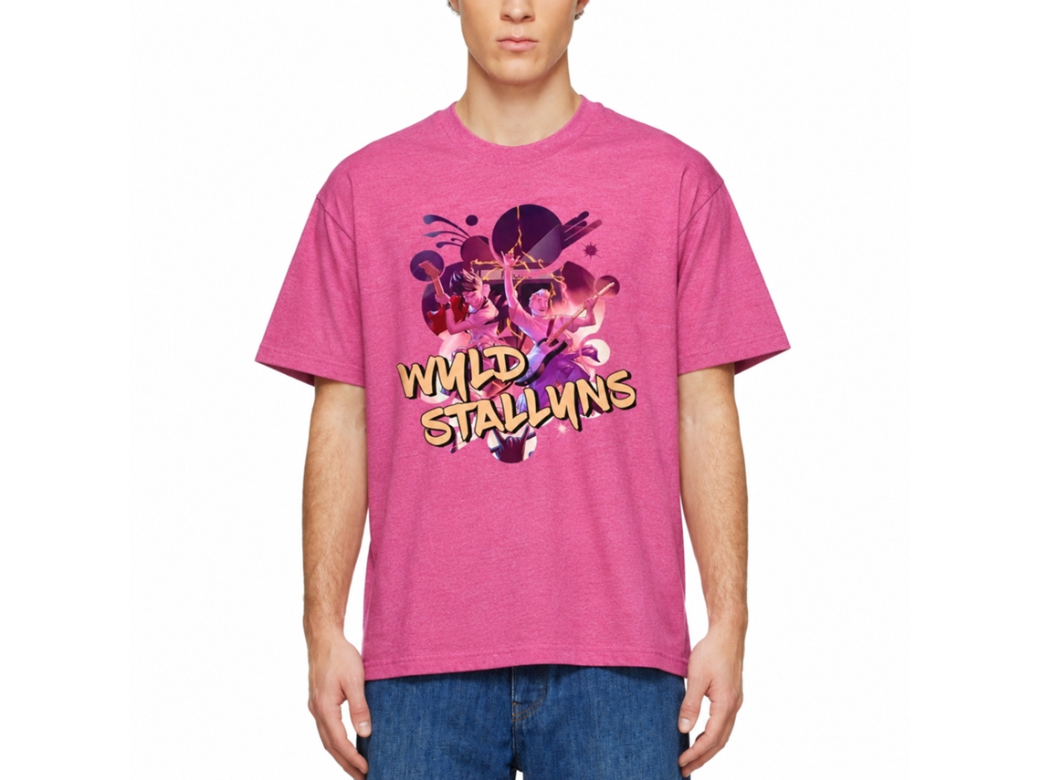 Rockinstone Bill And Ted Wyld Heather Retro Pink Adult T-shirt Size:m