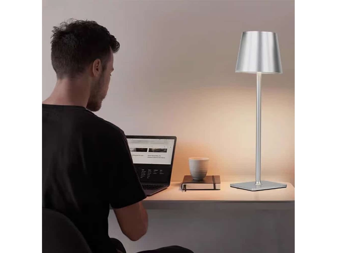 Luminária De Mesa Led, Recarregável, Toque, Para Cabeceira, Escritório, Sala Ou Ambiente Decorativo