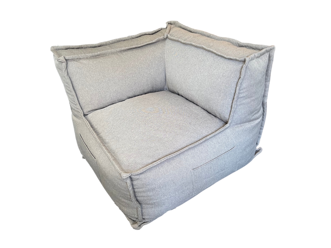 Módulo De Canto Reversível Para Sofá Modular Efeito Linho Bananair 90x90 Cm Bege