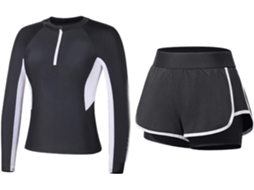 Conjunto de biquíni tankini feminino duas peças mangas compridas shorts SFUSHOS