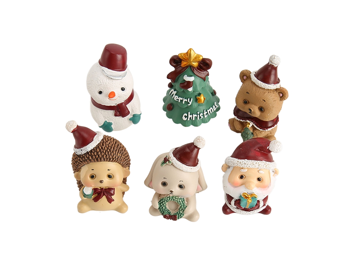 Peças Mini Figurinas Natal Resina Animais Decorativos