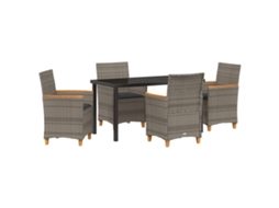 Maison Exclusive - Conjunto De Jantar Para Jardim 5 Pcs Cinzeto Vime Pe