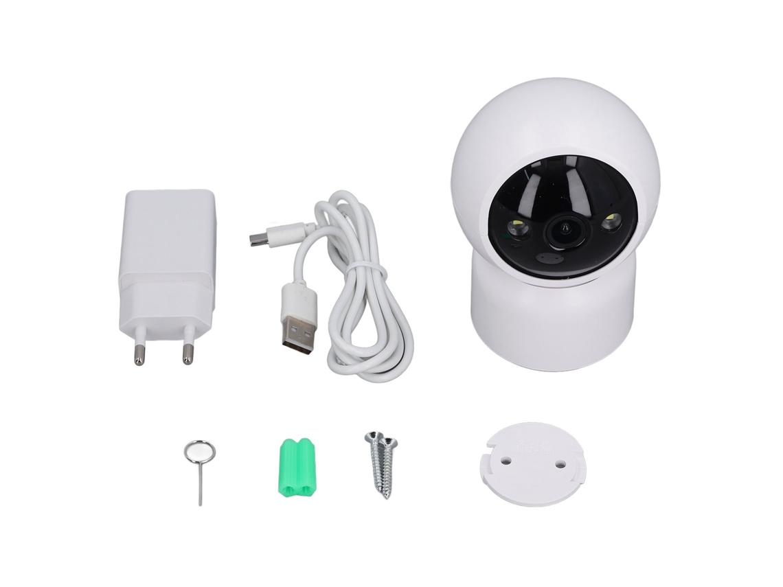 Câmera Wifi Indoor Tuya Com Chamada Duplex Rastreamento 360° 1296p Visão Noturna Detecção De Movimento Plugue Eu