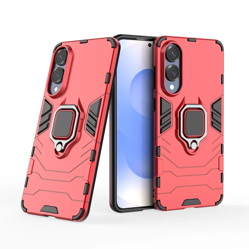 (vermelho, Galaxy S25 Edge) Capa Protetora Resistente Com Suporte Magnético Em Anel, À Prova De Quedas, Para Carro.
