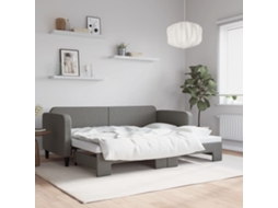 Sofá cama con cajón 80x200 cm Tejido gris oscuro