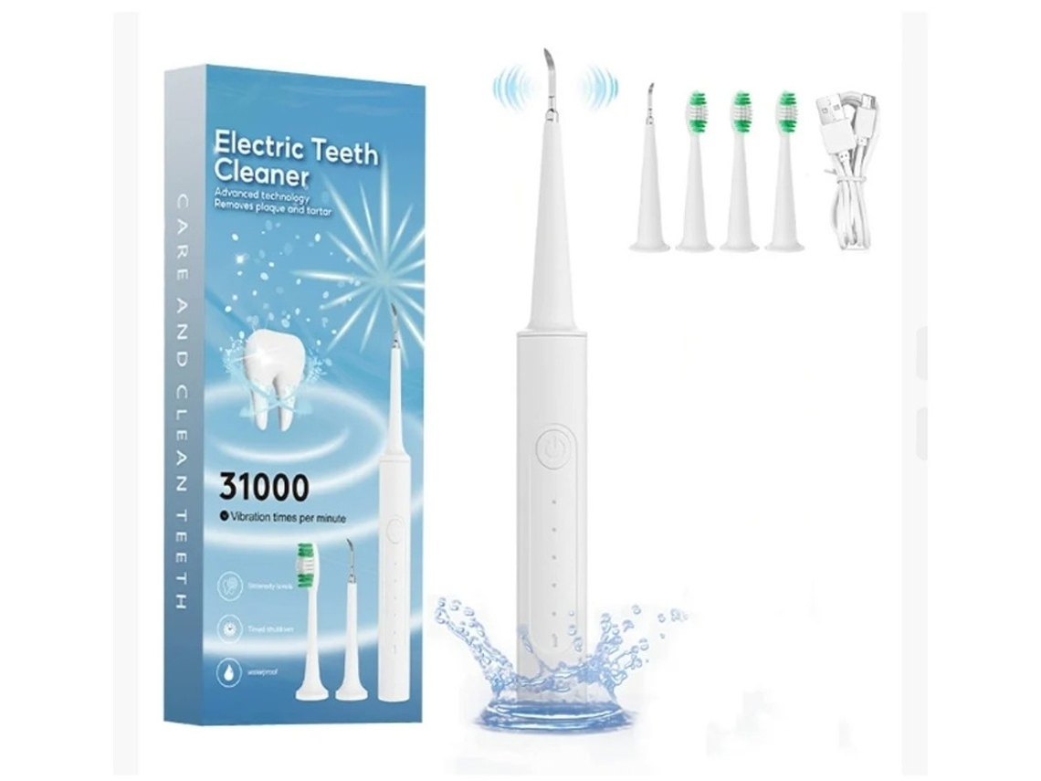 Ultra Sônico Dentes Limpador Placa Removedor Cálculo Removedor Portátil Casa Dentes Elétricos Limpador Yizhood Z717 Branco