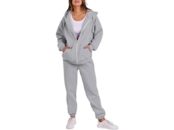Conjunto de jogging feminino com capuz e fecho de correr SFUSHOS