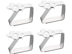 Prendedores De Toalha De Mesa Em Aço Inoxidável, 4 Peças, Padrão Floral Slowmoose