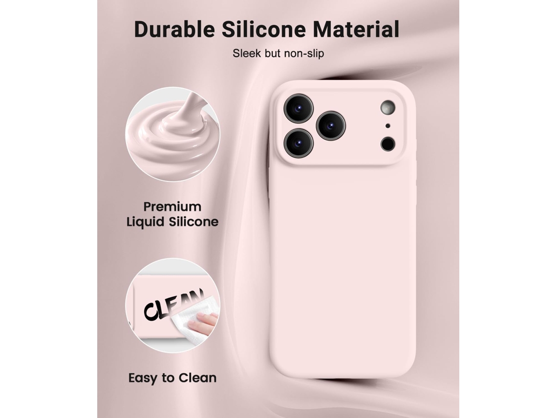 Capa De Silicone Para Iphone 17 Pro | Proteção Contra Quedas De Nível Militar