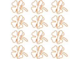 Iplusmile Conjunto de 40 Clips Resistentes em Metal Laranja, Formato Trevo, Decorativos e Versáteis, para Projetos