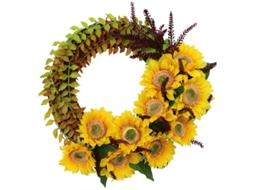 Guirlanda Artificial de Girassol, Guirlanda de Flores de Primavera para Porta, Parede AQUAFORGE