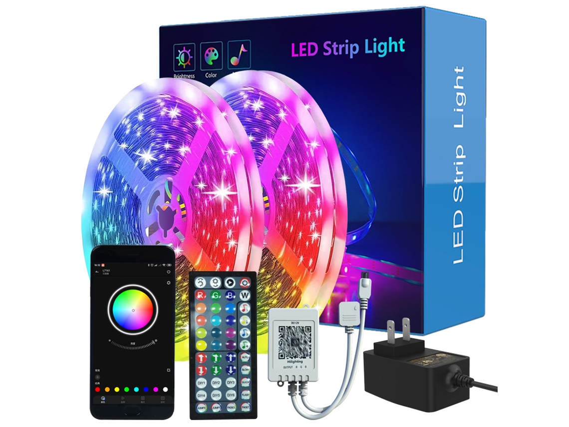 Fita De Led Rgb 18m Com Bluetooth-aquaforge