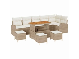 Maison Exclusive - Conjunto De Sofá De Jardim Com Almofada 10 Pcs Bege E Creme
