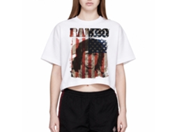 Rockinstone Rambo Movie Merica White Adult T-shirt Size:xl