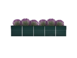 Conjunto de 1 Floreira Canteiro Elevado HARLANV1 Aço Galvanizado 400x80x77cm Verde