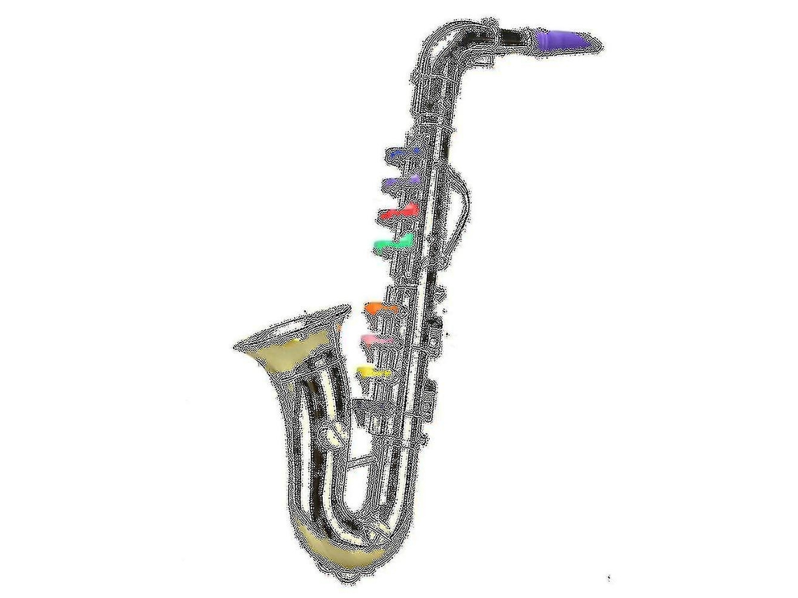 Saxofone De Brinquedo Com 8 Teclas Coloridas, Réplica Metálica, Instrumento Musical Sopro Para Crianças.-aquaforge