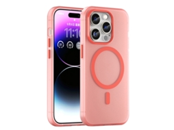 Capa Híbrida Translúcida Para Iphone 14 Pro Max - Tpu E Pc Com Magsafe | Fosca - Vermelha