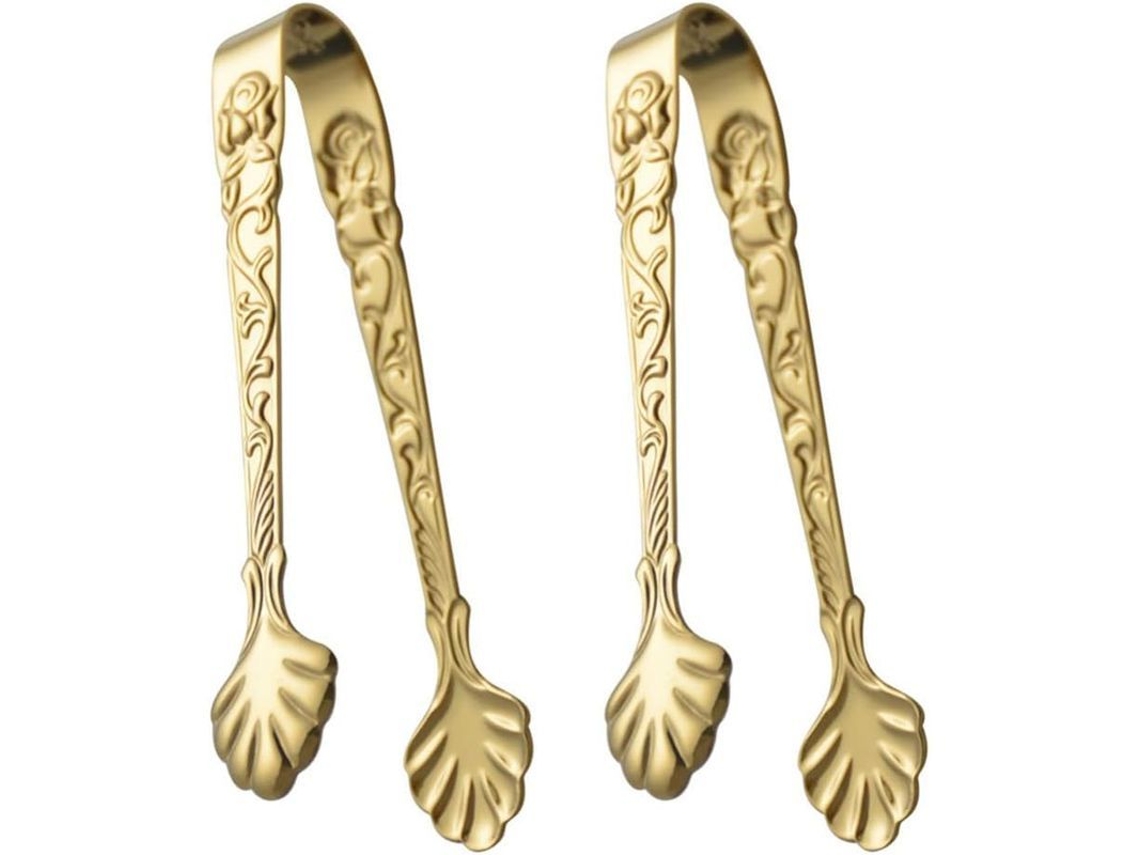 2 peças de pinças de gelo de aço inox, anti derrapantes, para cozinha e servir | S/MARCA