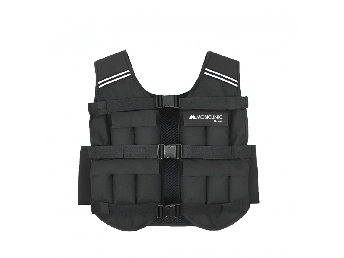 Colete de Peso 10 kg Ajustável Peso Respirável Respirável Acolchoado Adaptável Iron10 Preto MOBICLINIC