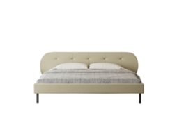 Tulsa Cama Estofada 140x190cm Bege Com Cabeceira E Box Spring
