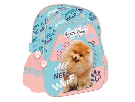Mochila escolar pequena D1 Fluffy Dog Meu amiguinho St. Majewski