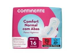 Pensos Higiénicos Comfort Normal com Abas Continente
