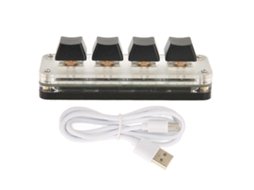 Teclado Programável Usb Kincjon 4 Teclas Mini Teclado Mecânico Portátil Hid Diy Programável Rgb Osu Teclado Para Jogos Ym Ly Ebike