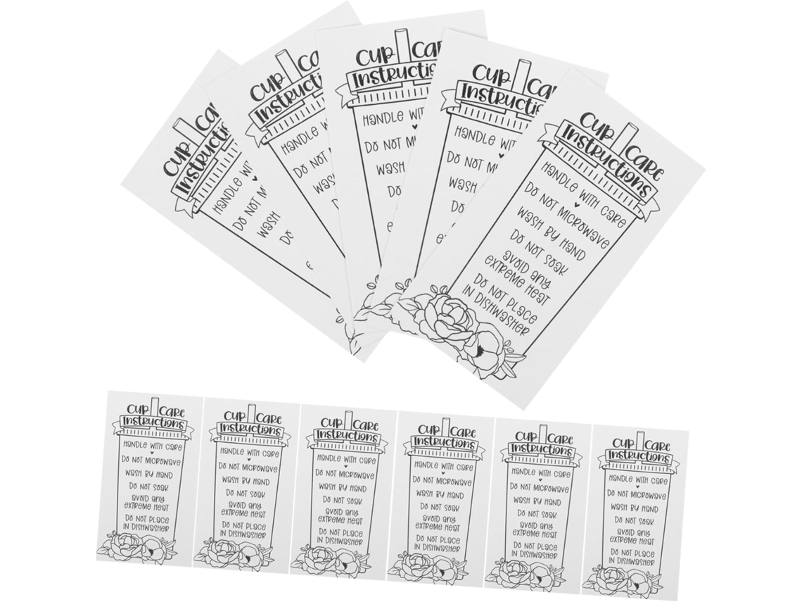 Conjunto De 30 Cartões, Instruções De Cuidado Para Copos E Xícaras, Guia De Limpeza, Copo Térmico Para Clientes.