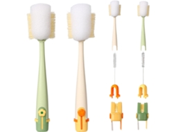 Conjunto De 2 Escovas Para Limpeza De Garrafas — Ferramenta Multifuncional Para Limpar Tampas E Garrafas.