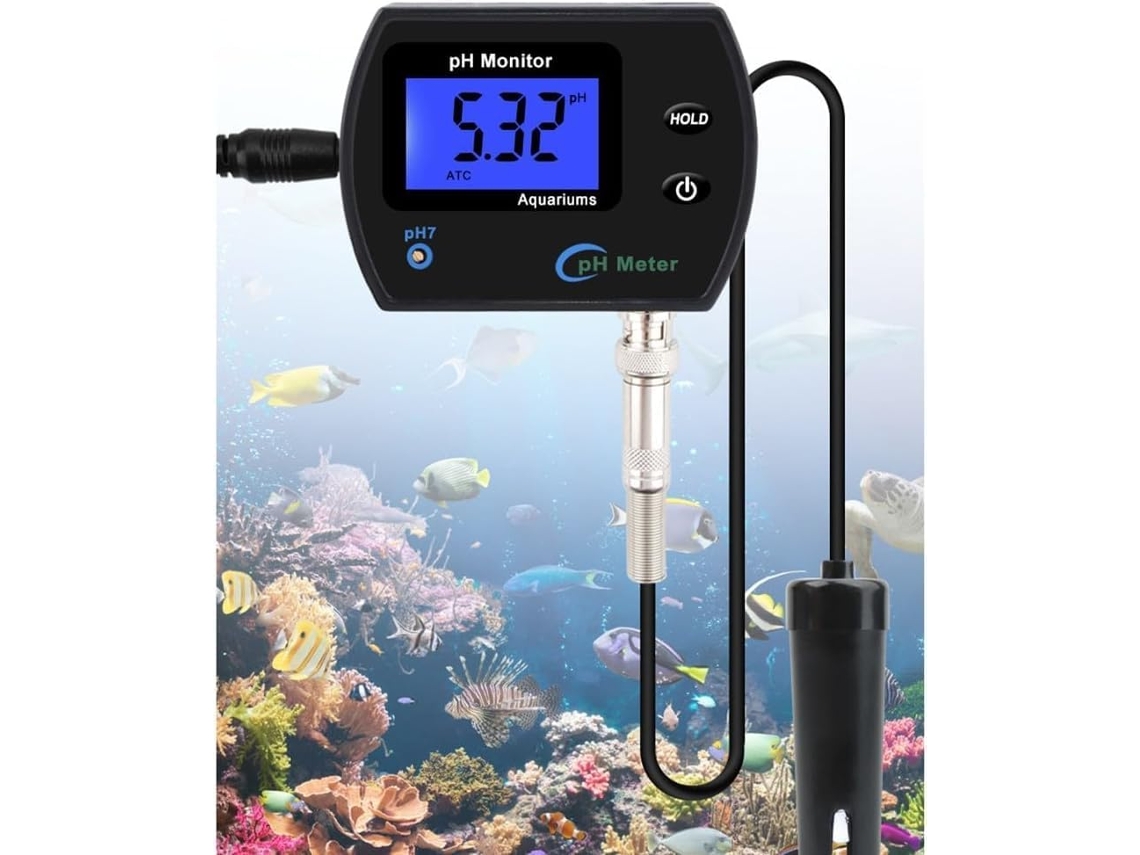Medidor De Ph, Testador De Qualidade Da Água, Tela Lcd, Interface Bnc, Sonda Para Aquário Zeuxo