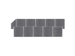 Vidaxl Painel Vedação Wpc 10 Quadrados/1 Inclinado 1830x186cm Cinzento