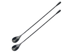 2 Peças De Coqueteleira Conjunto Japonesa Gota Ponta Afilada Preto 30 Cm