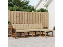 Vidaxl Conjunto De Sofás Para Exterior 5 Unid. Natural E Bege