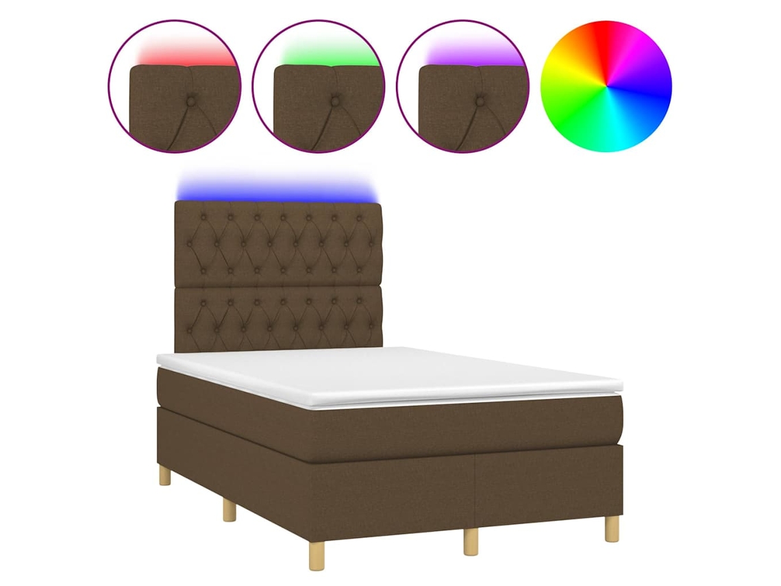 Box Spring Bed, Box Spring Beds Vidaxl Marrom Tecido (120 X 200 Cm)