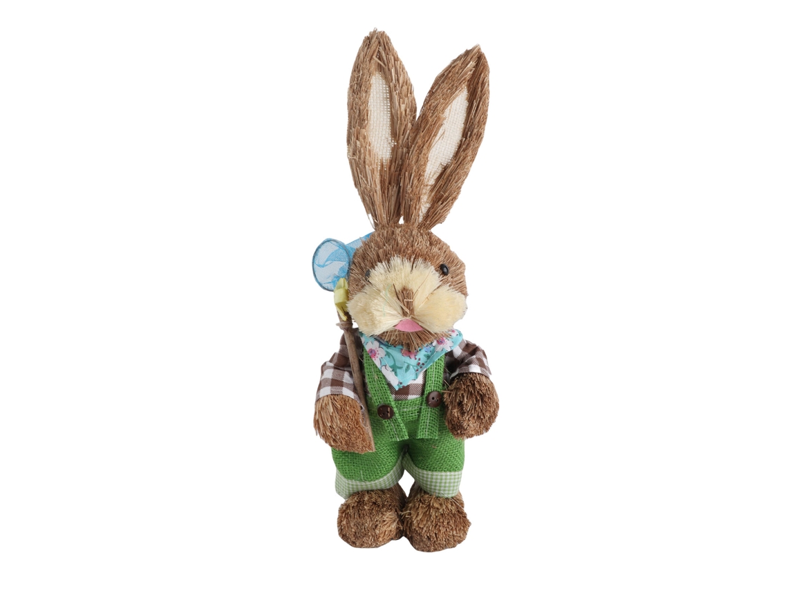 Mali adorno de Páscoa Coelho de Palha Simulação Cute Figurina Decorativa Natalino para Crianças Amigos