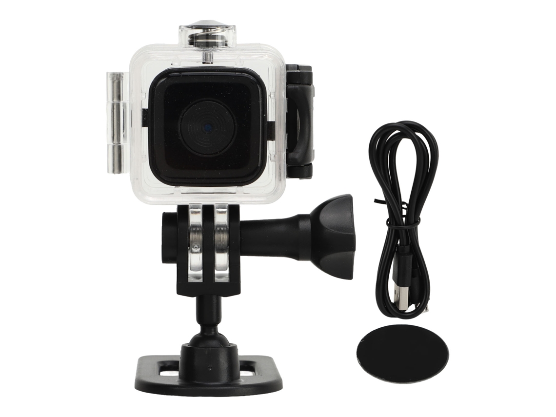 Câmara Desportiva Mini 1080p Visão Noturna Ângulo Amplo Com Capa Impermeável Para Viagens Camping Ao Ar Livre