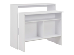Vidaxl Mesa De Bar Com 2 Tampos Branco 130x40x120 Cm