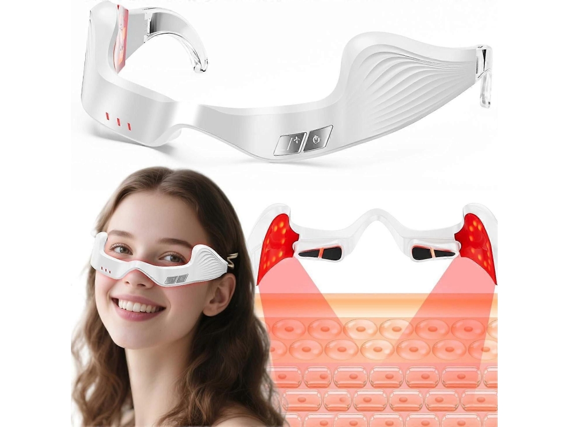 Massageador Ocular de Luz Vermelha, Óculos Dispositivo Terapia para a Área Dos Olhos, Apare Lho Beleza com Verme GOKOCO