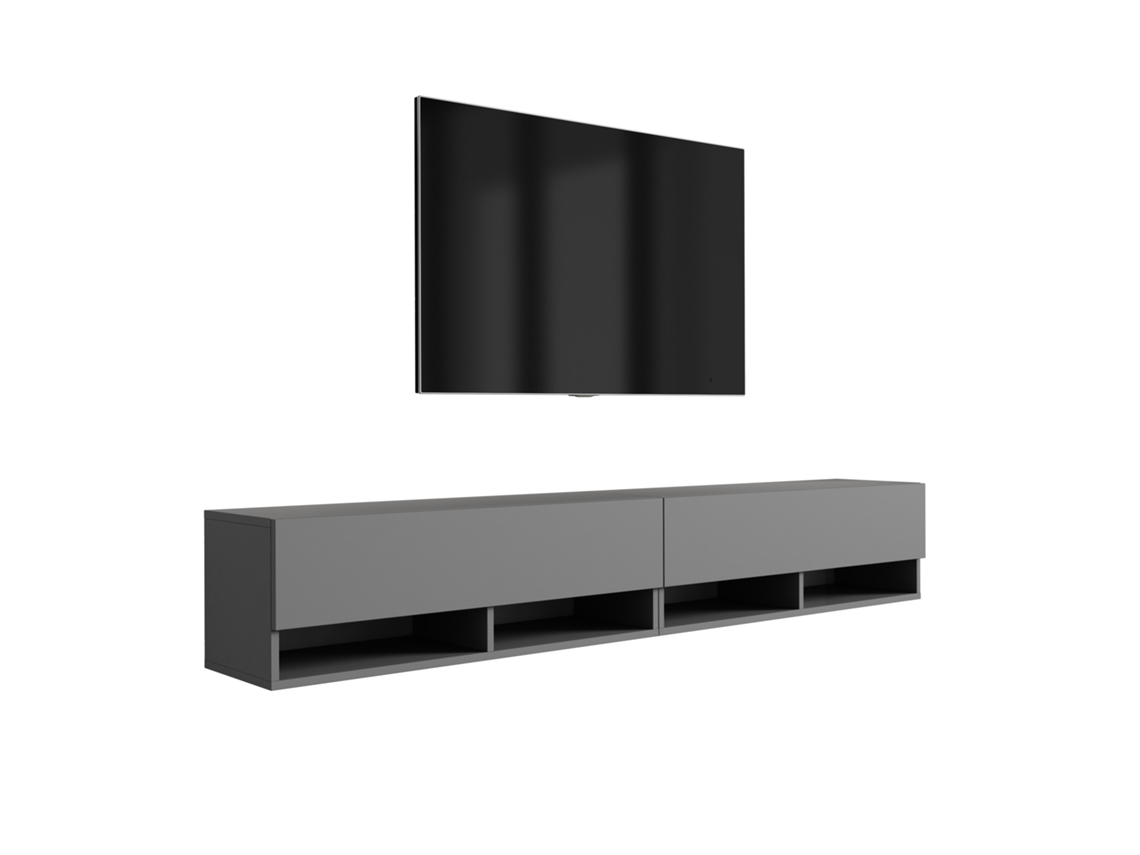 Suporte De Tv 200 (2 X 100) Cm Antracite, 200 × 32 × 34 Cm 3E 3XE LIVING.COM