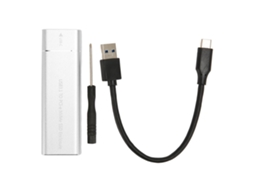Invólucro SSD M.2 NVMe 10Gbps USB 3.1 Type C, para 2230/2242/2260/2280, Prata