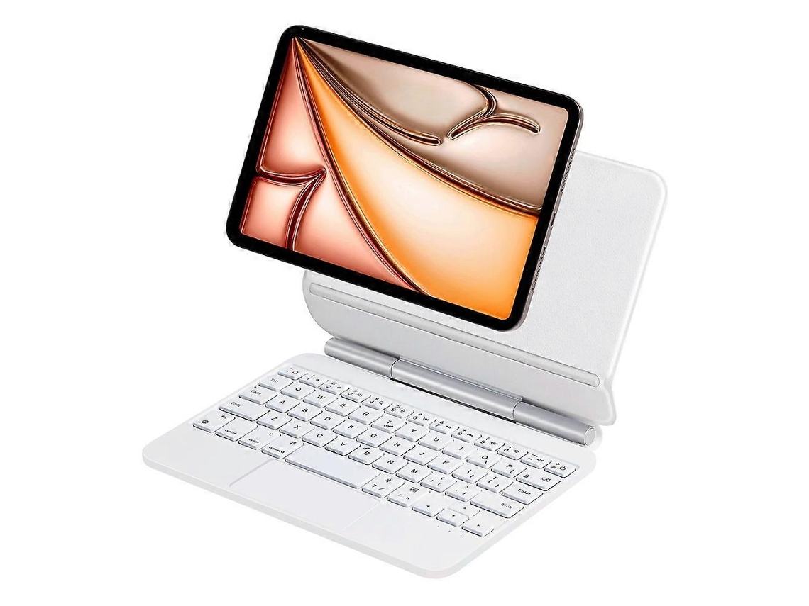 Capa Com Teclado Bluetooth Retroiluminado Para Ipad Mini, Compatível Com 2024 E 2021white