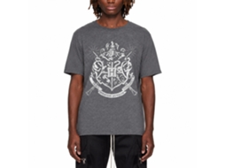 Rockinstone Harry Potter White Hogwarts Emblem Dark Heather T-shirt Size:xxl